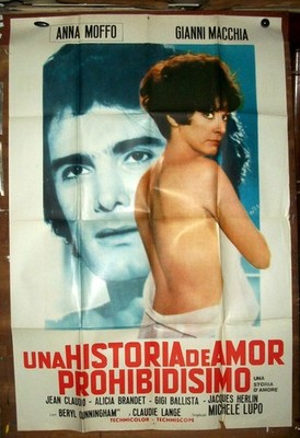 ANA MOFFO GIANNI MACCHIA orig1SH movie poster 1970 UNA STORIA D'AMORE ! EROTIC