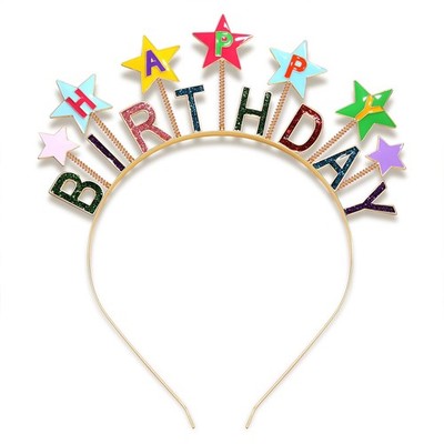 Pattern E Happy Birthday Cake Candy Tiara Headband Accessory For Girls