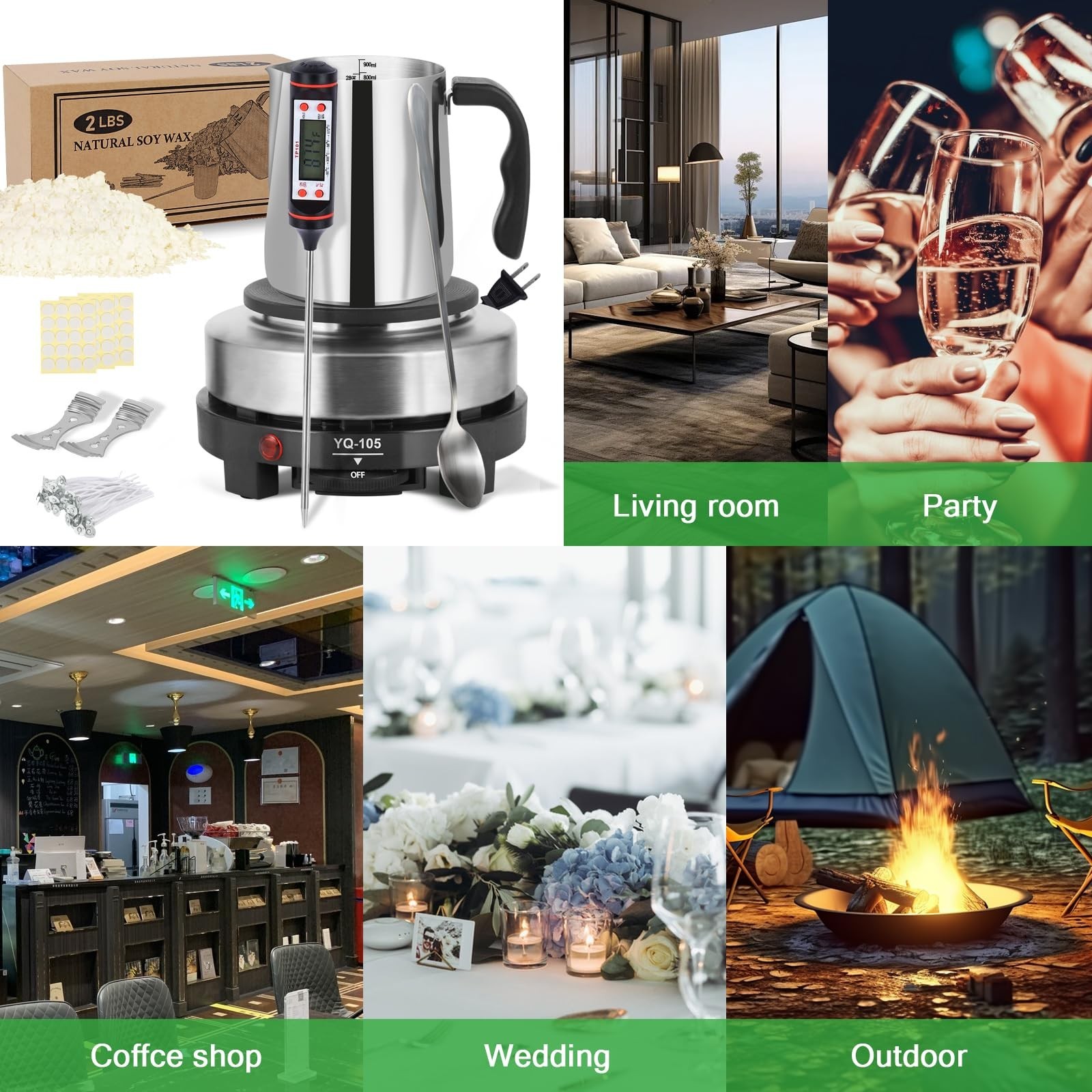 SAEUYVB Candle Making Kit with Wax Melter, Candle Wax for Candle Making - DIY...