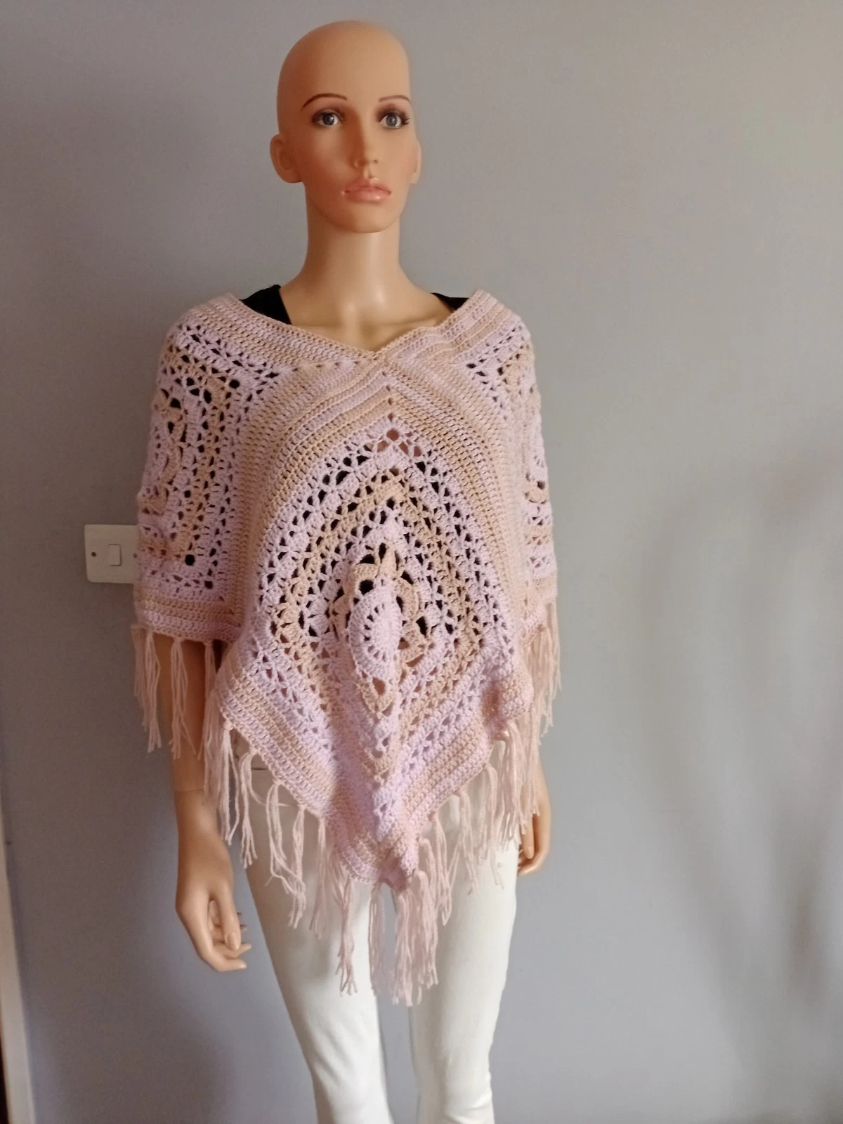 Hippy festival ✌️ Handmade Lace Poncho One Size Great Gift