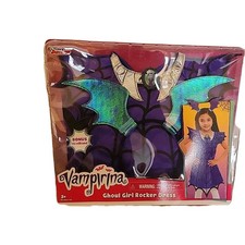 New Disney Junior Vampirina Ghoul Girl Rocker Costume Dress and Headband Sz 4-6X