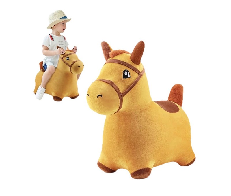 NEW —IN ORIGINAL BOX —Plush Brown Rocking Horse  (ILearn) Ages 1-3 Years