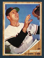 1962 TOPPS Baseball #9 JIM DAVENPORT NRMT