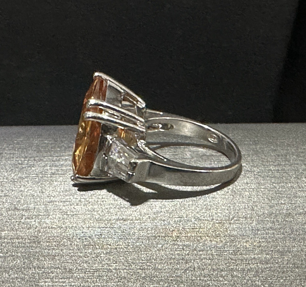 Yellow  Brown Stone Rhinestone Statement Cocktail… - image 10