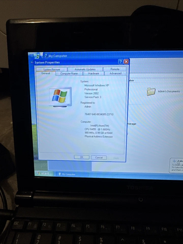 Toshiba Satellite NB-505/500BL 10.1 Laptop Windows XP 250GB HDD 1GB Ram Netbook - Image 4 of 4