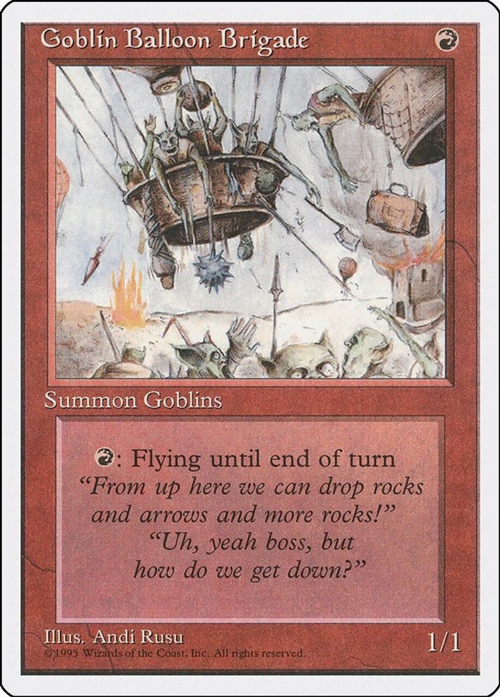 1995 MTG: 4ED - Goblin Balloon Brigade (#197, Uncommon, Moderately Played)