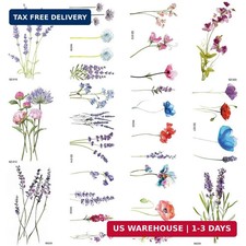 12Pieces/Lot 3D Watercolor Lavender Flower Temporary Tattoos For Women Body Art