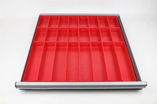 140 PBA Red Plastic Box Assortment- 2 Inch Deep Drawer Organizer fits Lista, ETC