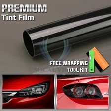Gloss Medium Black Headlight Taillight Car Auto Protective Light Tint Film Vinyl