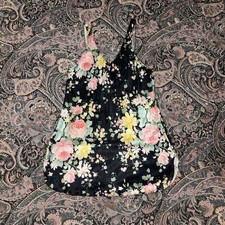 Vintage Val Mode Lingerie Silky Floral Nightgown V-Back Womens One Size