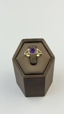 Amethyst 9ct Gold Ring , Vintage And Hallmarked , Yellow Gold