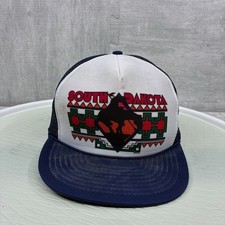 Vintage South Dakota Trucker Hat Cap Snapback Aztec National Park Native USA