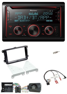 Pioneer 2DIN DAB Lenkrad Bluetooth USB CD Autoradio für VW T6 15-19 piano schwar