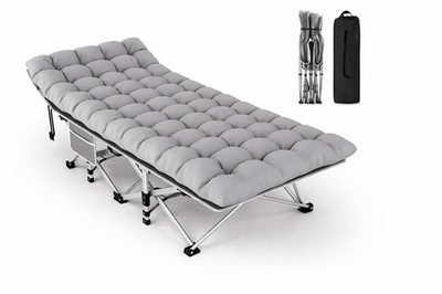 Folding Camping Cot with Thick Mattress Pad & Carry Bag Heavy Duty Portable Bed
