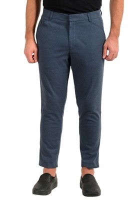 Hugo Boss Men's ''Fedon191'' Blue Flat Front Casual Pants