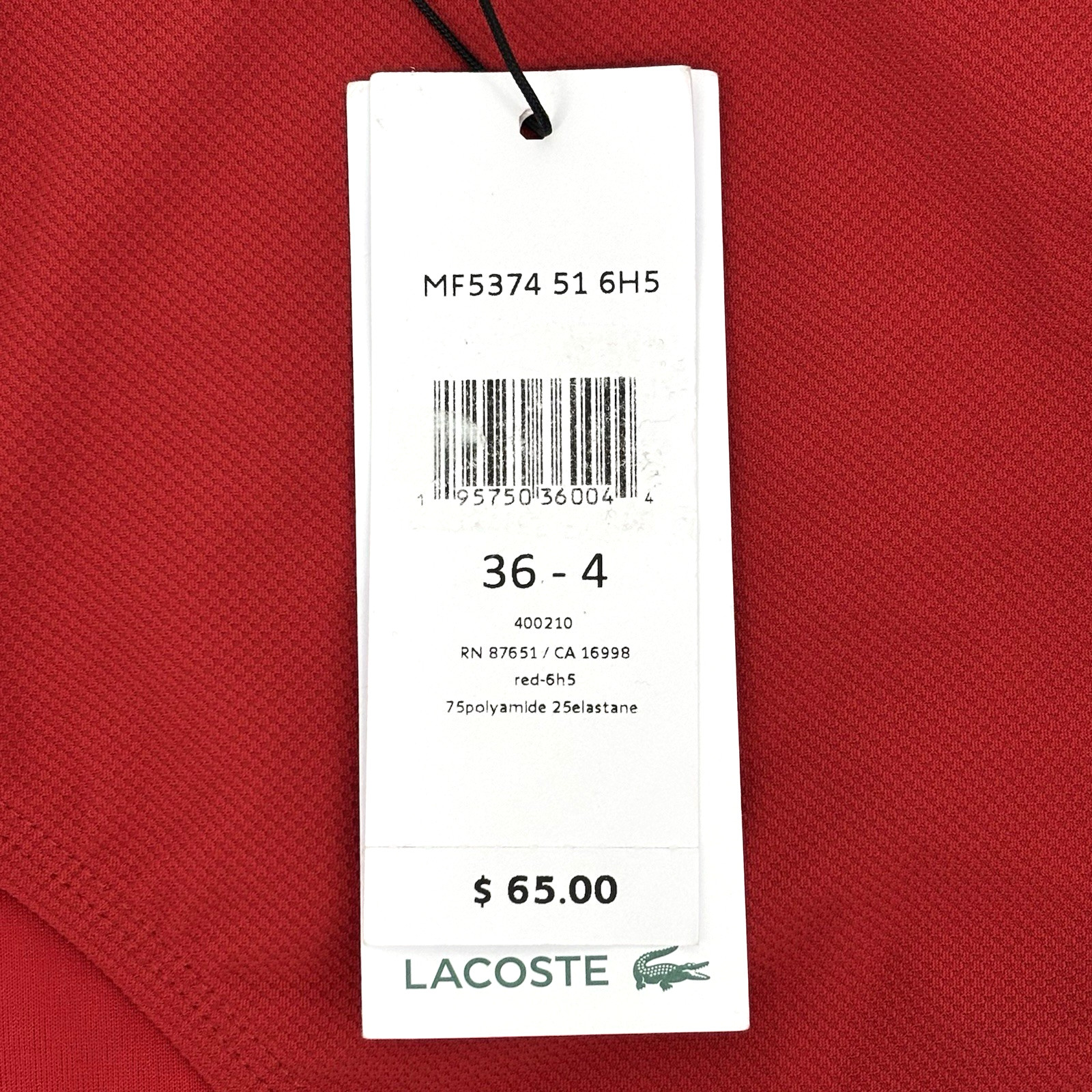 Lacoste Technical Jersey Bikini Swimsuit Bottom Logo Red Women's Size 4 NWT thumbnail 5