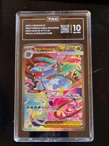 Tag 10 - Mega Venusaur ex 177/132 SIR MEG Pokemon English Gem Mint 10