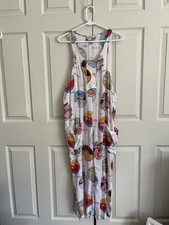 Vintage Calvin Klein Jumpsuit CDs Albums White Womens Size Large