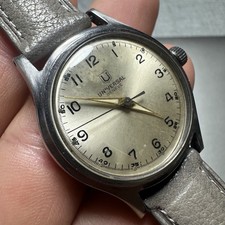 Universal Geneve Steel Military Era Screw back Watch Caliber 263