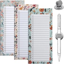 3 Pack Magnetic Shopping List Pad, Magnetic Sheets for Refrigerator to Do List P