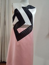 USED ITALIAN LUXURY BRAND VERSACE SILK-BLEND CHERRY BLOSSOM SPRING DRESS GOOD