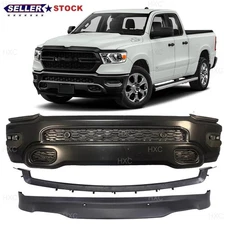 Front Bumper Cover Kit Assembly w/ Fog Lights For 2019-2022 RAM 1500 Direct Fit