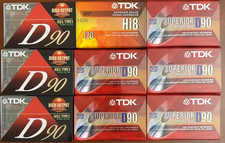 TDK Blank Tape Lot of 8 D90 Audio Cassettes Hi8 120 Camcorder Video Sealed