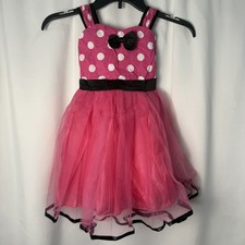 Toddler Girls Minnie Mouse Tutu Fancy Costume Dress 4T Pink Black Polka Dot