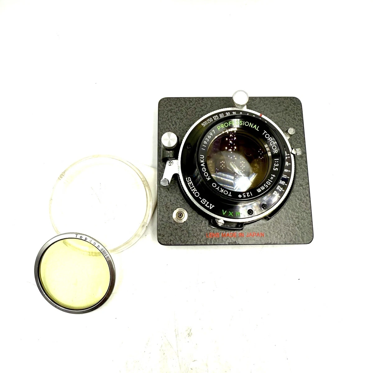 TOPCOR 105mm／f3.5リンホフ変換ボード付き Tokyo Kogaku Professional Topcor 105mm f/3.5 Seiko SLV [Exc+3