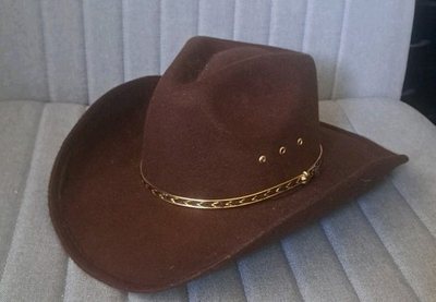#ad Western Express Inc Mens Brown Solid Western Style L XL Cowboy Hat $19.95