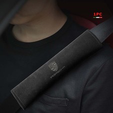 Plush Flocked Leather Porsche Car Seatbelt Shoulder Cover for Driving Comfort