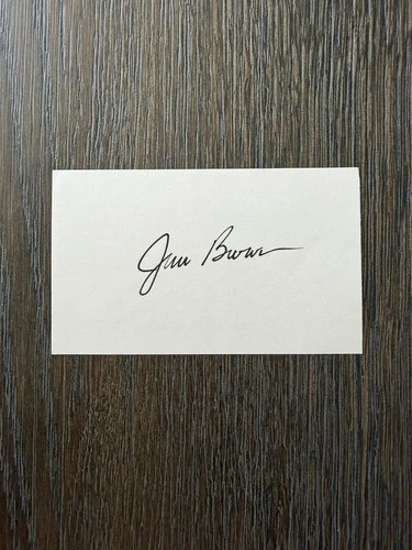 Jim Brown HOF Signed/Auto 3x5 Index Card Cleveland Browns