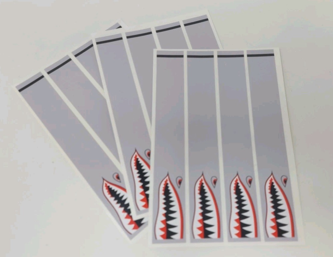 12pk 7" Arrow Wraps: Gray Shark Bomber: 1 Dozen Vinyl Sticker Wraps: 1" Wide