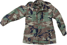 US Army M65 Jacke Parka BDU Feldjacke woodland Camouflage Small Long USA