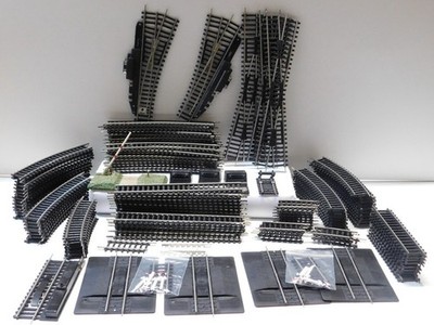 Piko H0 Hohlgleis 130 Schienen Gerade + Kurven /elek. Weichen Konvolut Set FF