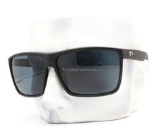 Costa Del Mar Rincon Sunglasses Matte Black Gray Polarized Plastic 580P w/case