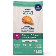 Natural Balance Limited Ingredient Dry Dog Food, Chicken and Sweet Potato, 4 lb