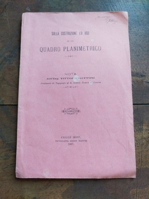 Gattoni, Sulla costruzione ed uso di un quadro planimetrico, Eredi Maffei 1887