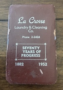 La Crosse Wisonsin LAUNDRY & CLEANING 1882 1952 Advertising Notebook Calendar