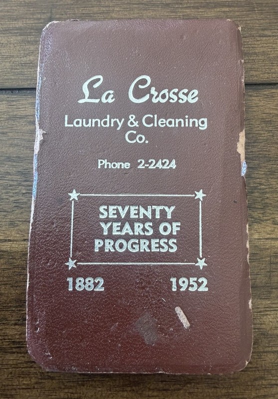 La Crosse Wisonsin LAUNDRY & CLEANING 1882 1952 Advertising Notebook Calendar