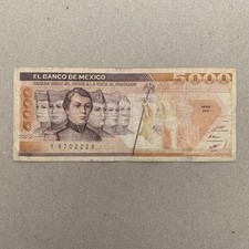 🇲🇽 1980s Mexico Paper Money 5000 Pesos Cadets Heroes Mexican Currency Banknote