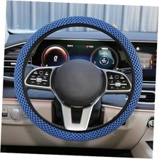Elastic Stretch Steering Wheel Cover, Anti-Slip 15 inch Microfiber Blue
