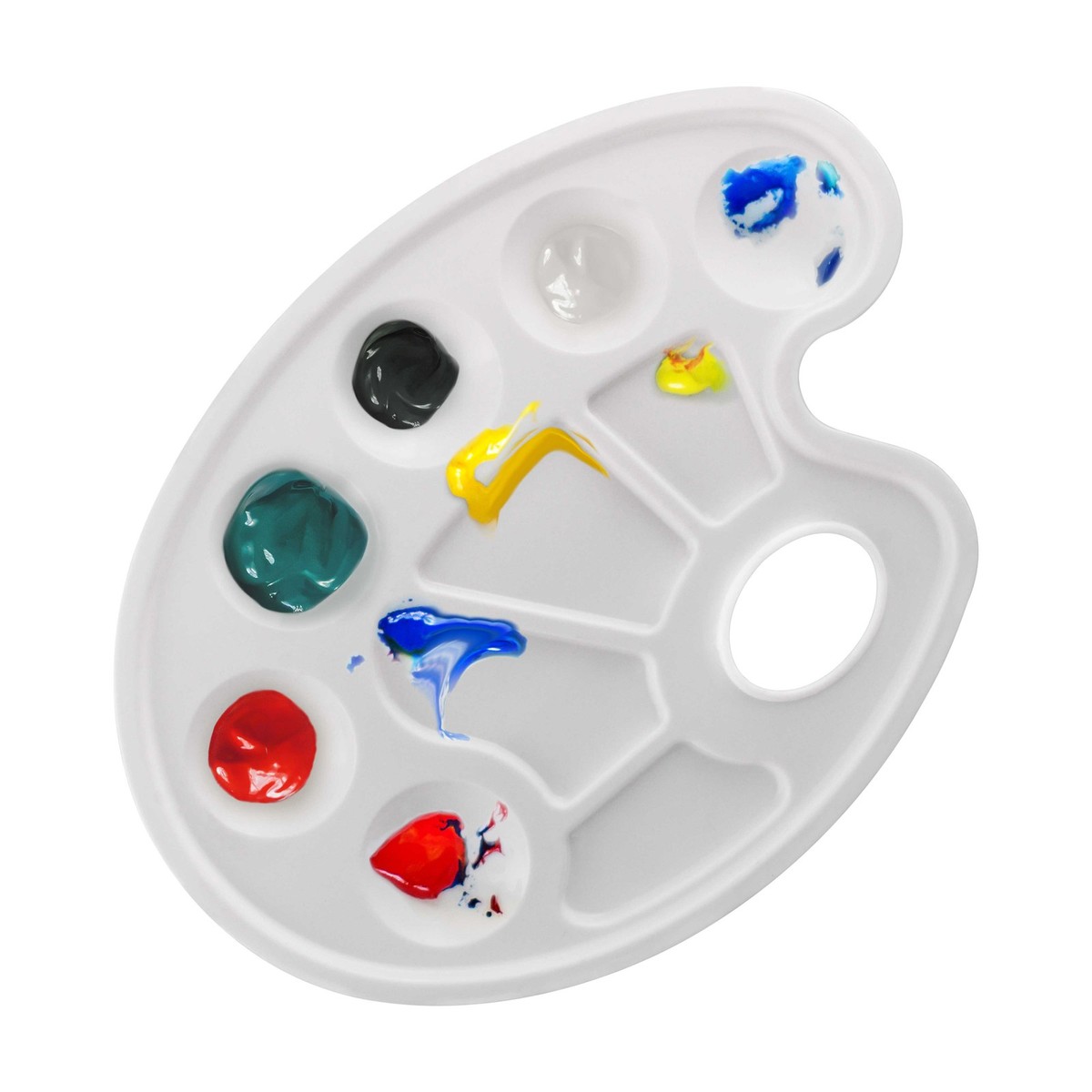 10-Well Plastic Artist Painting Palette, Paint Color Mixing Tray 