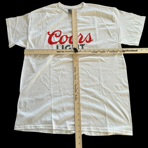COORS LIGHT Shirt Mens Size L Short Sleeve White 100% Cotton Gildan - Picture 6 of 9