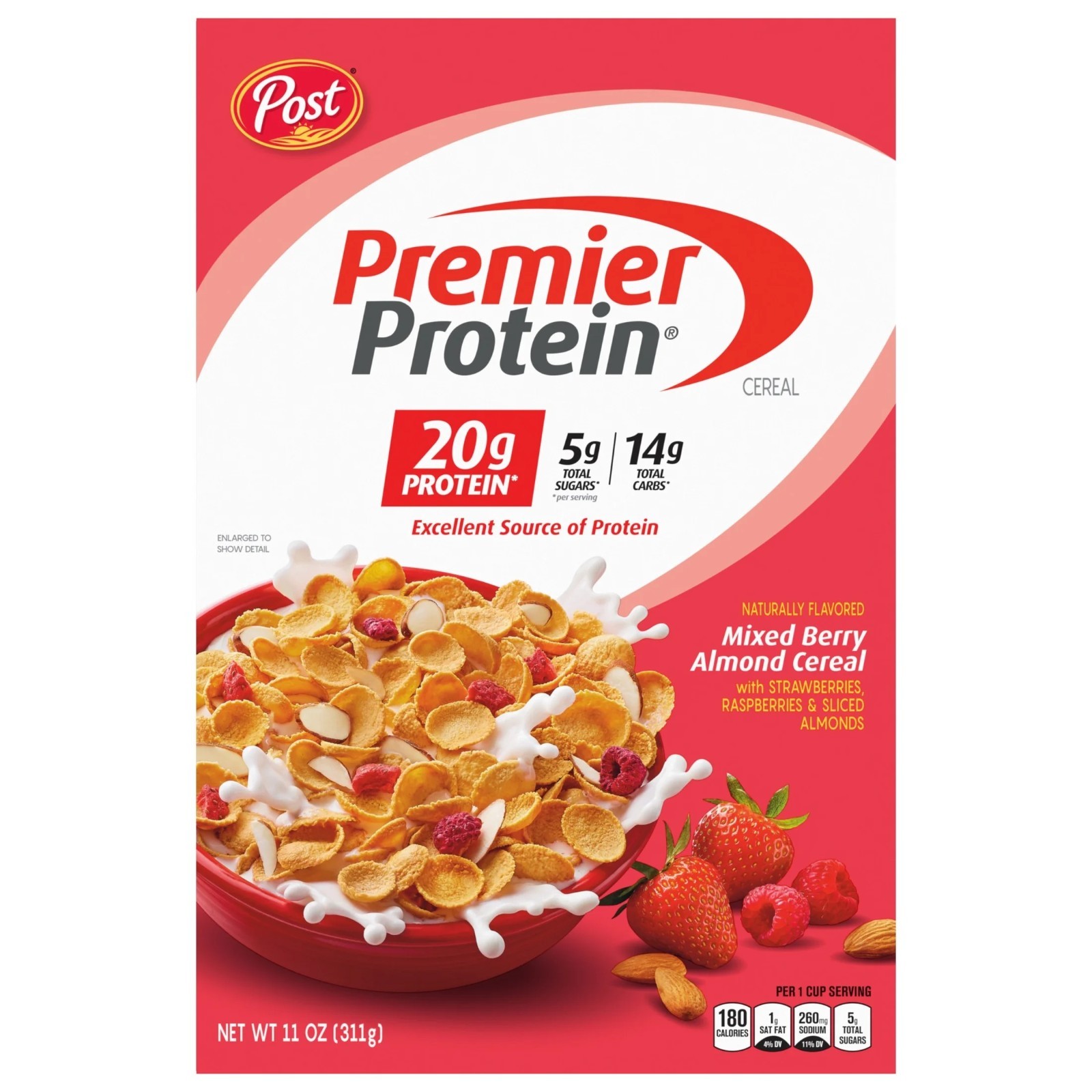 Post Premier Protein Mixed Berry Almond Cereal, Mixed Berry 