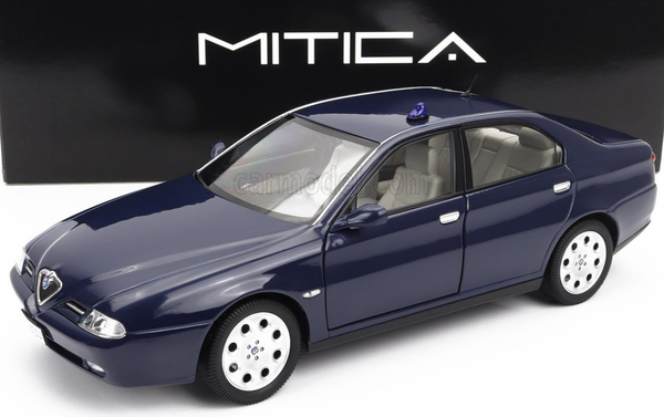 Alfa Romeo 166 2.0 Twin Spark 1998 Blau + Carabinieri 1/18 Mitica 200034-D Au...-image