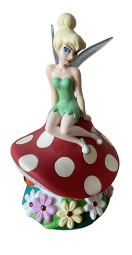 Disney Tinkerbell auf Fliegenpilz Spardose groß Sparschwein Sammlerstück Stopper - Bild 14 von 24