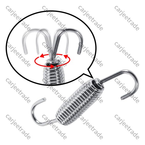 9pcs Universal Springs Motorcycle Exhaust Rotatable Spring Hook 70 mm Stainless - Picture 3 of 7