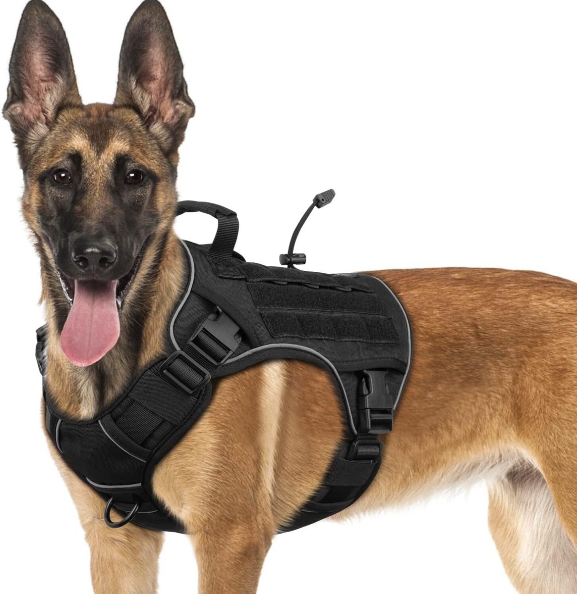 Wingoin black tactical dog vest harness Medium military grade - Main Image
