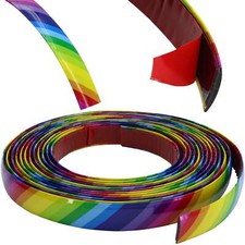 Trim 18mm x 5m | Rainbow Multicoloured | Flexible Self Adhesive | Contour Strip